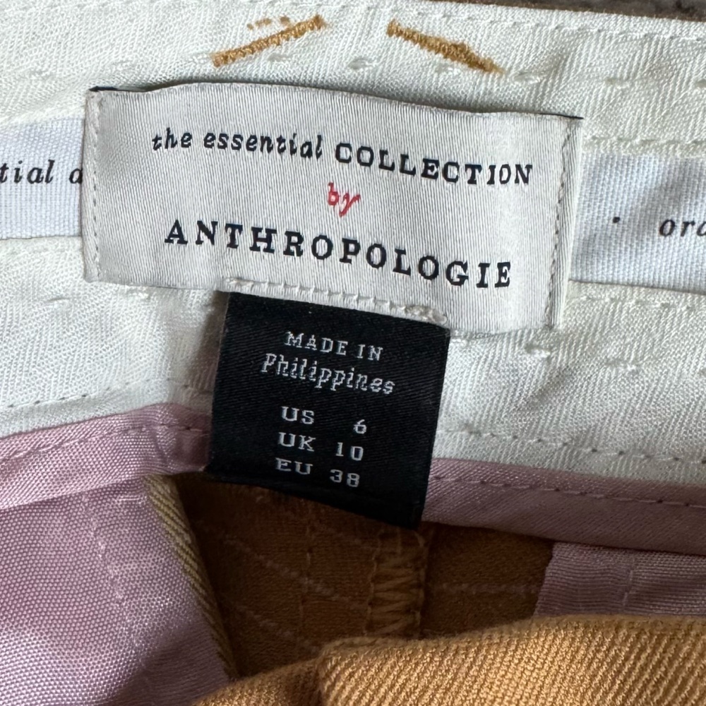 Anthropologie Maeve Kick-Flare Pants Orange Plaid 6 Small - Picture 6 of 12